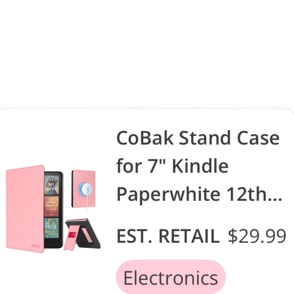 CoBak Pink Leather Stand Case  7 Inch Kindle Paperwhite 12th Gen with Card Slots
